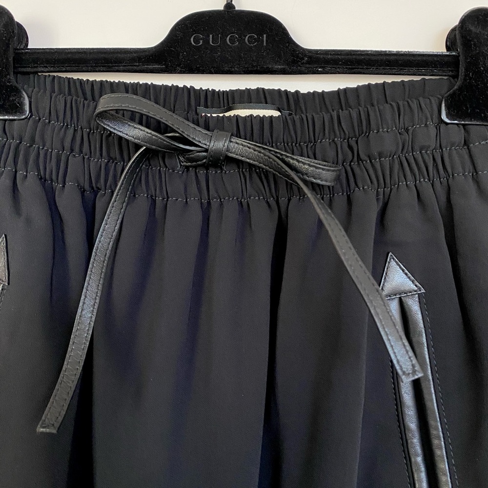 Gucci Midi Skirt Black With Leather Details - Picture 7 of 14